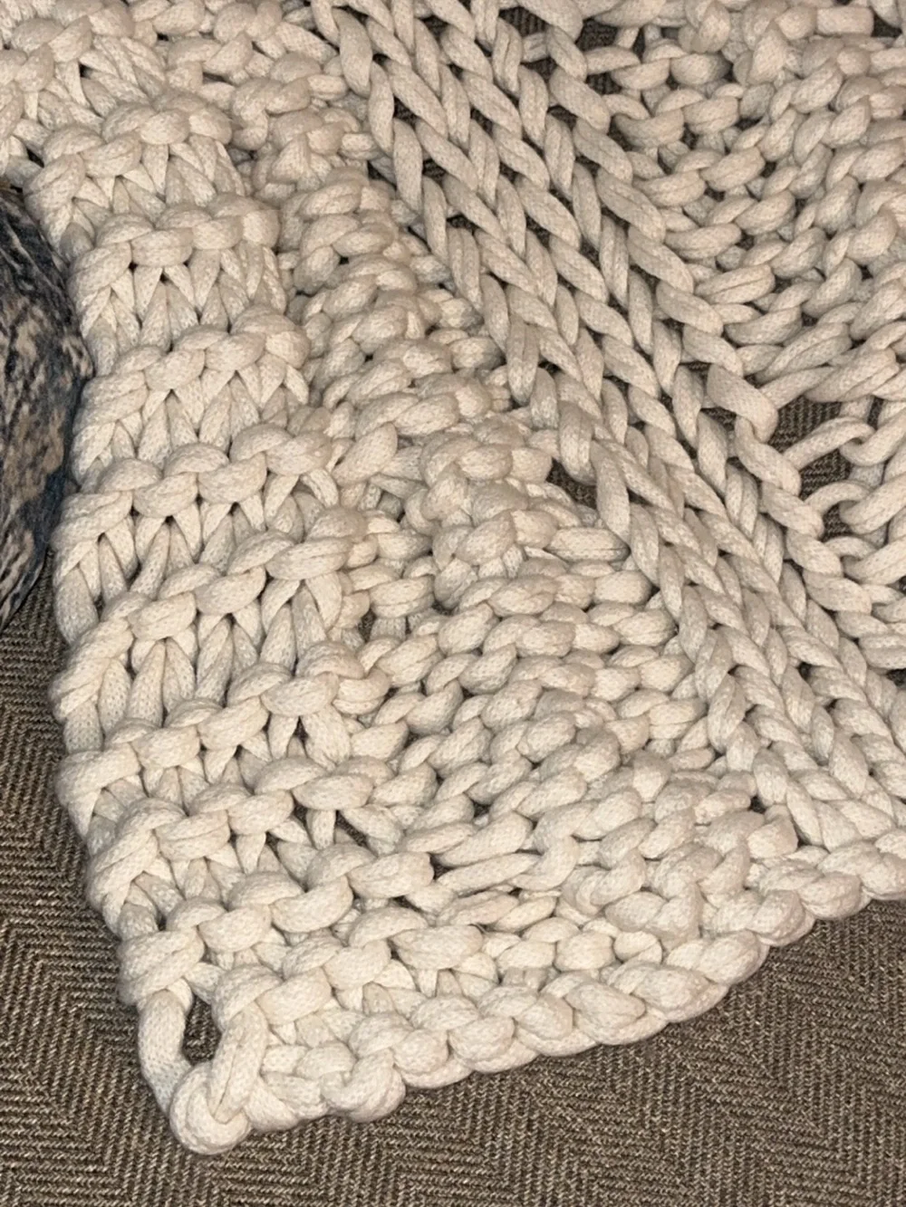Pottery Barn Handknit Colossal Ivory Throw